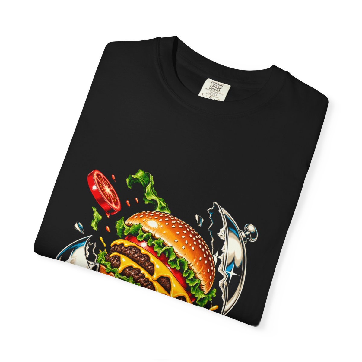 Burger Crash Tee folded front print detail