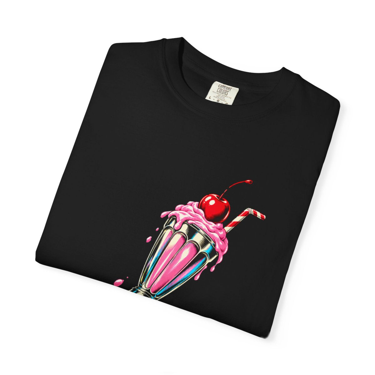 Milkshake Liftoff Tee folded front print detail