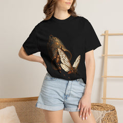 Bell Cicada Tee worn Printify context view on a Black Comfort Colors 1717 tee