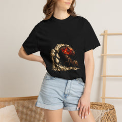 Carry the Coal Tee worn Printify context view on a Black Comfort Colors 1717 tee