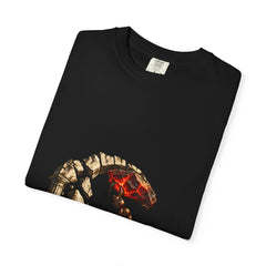 Carry the Coal Tee folded front print detail