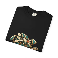 Garden Tortoise Tee folded front print detail