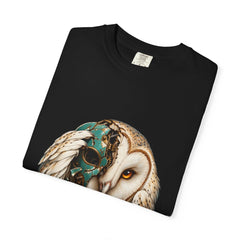 Owl Unmasked Tee folded front print detail