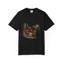Ruby Heist Tee large front print on a Black Comfort Colors 1717 tee
