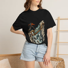 Bridge the Gap Tee worn Printify context view on a Black Comfort Colors 1717 tee