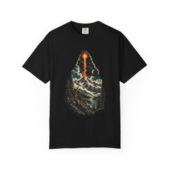 Ridge Flare Tee large front print on a Black Comfort Colors 1717 tee