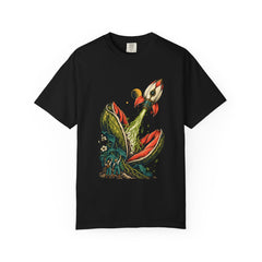 Seed Launch Tee large front print on a Black Comfort Colors 1717 tee
