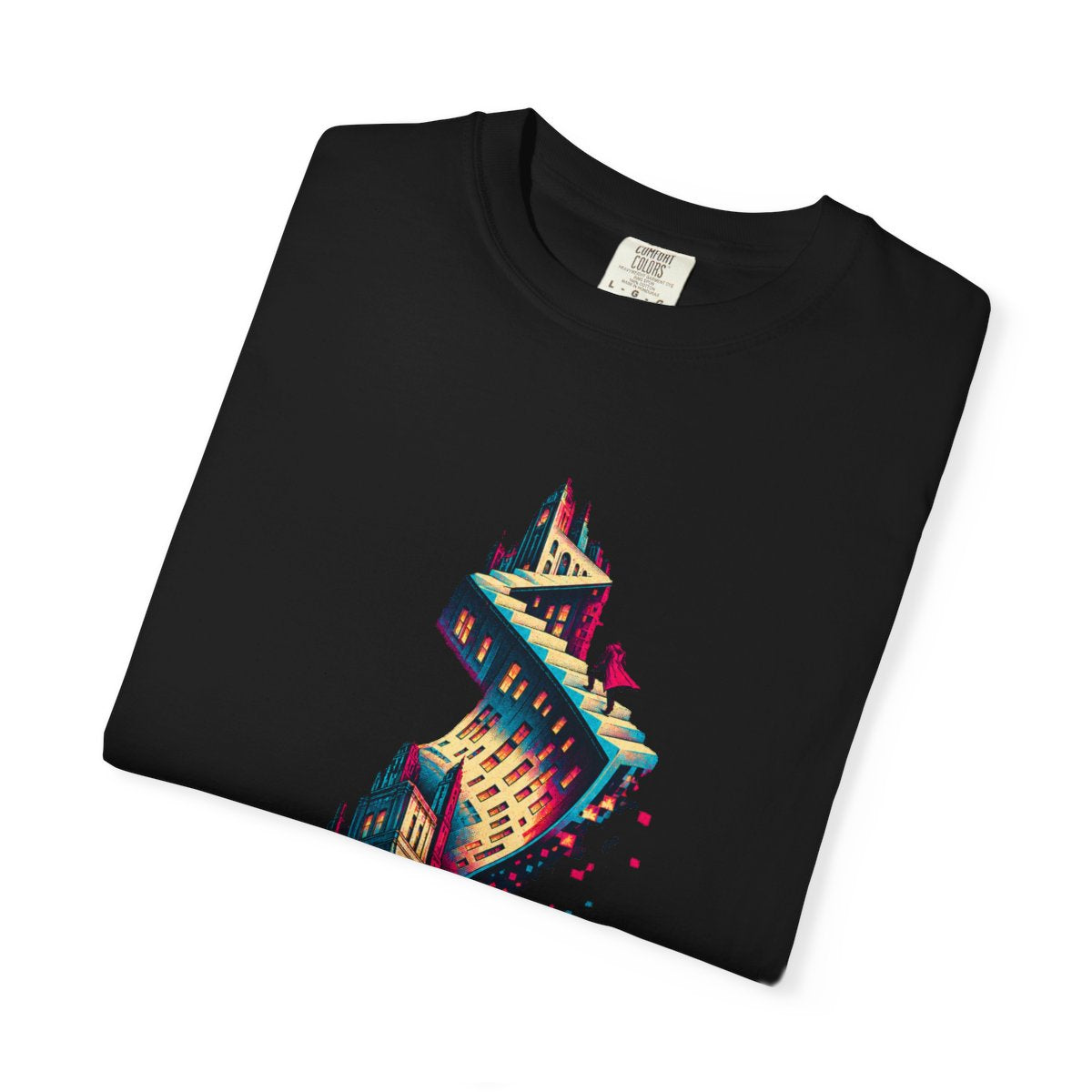 City Fold Tee folded front print detail