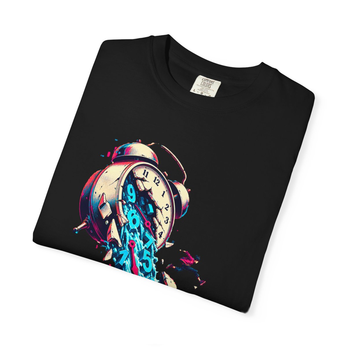 Clock Spill Tee folded front print detail