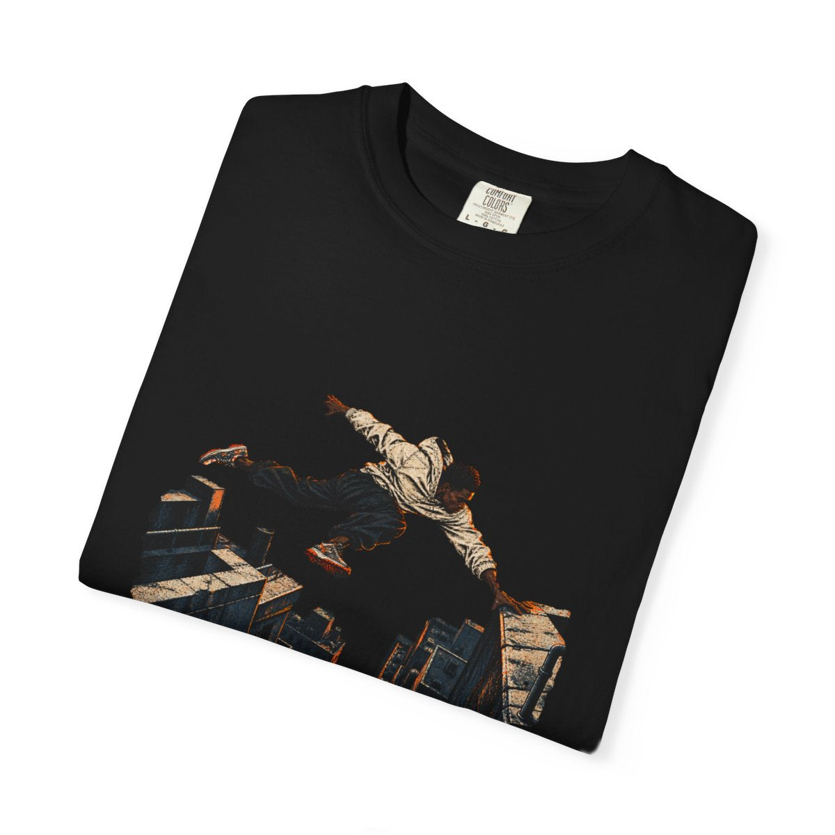Roof Gap Tee folded front print detail