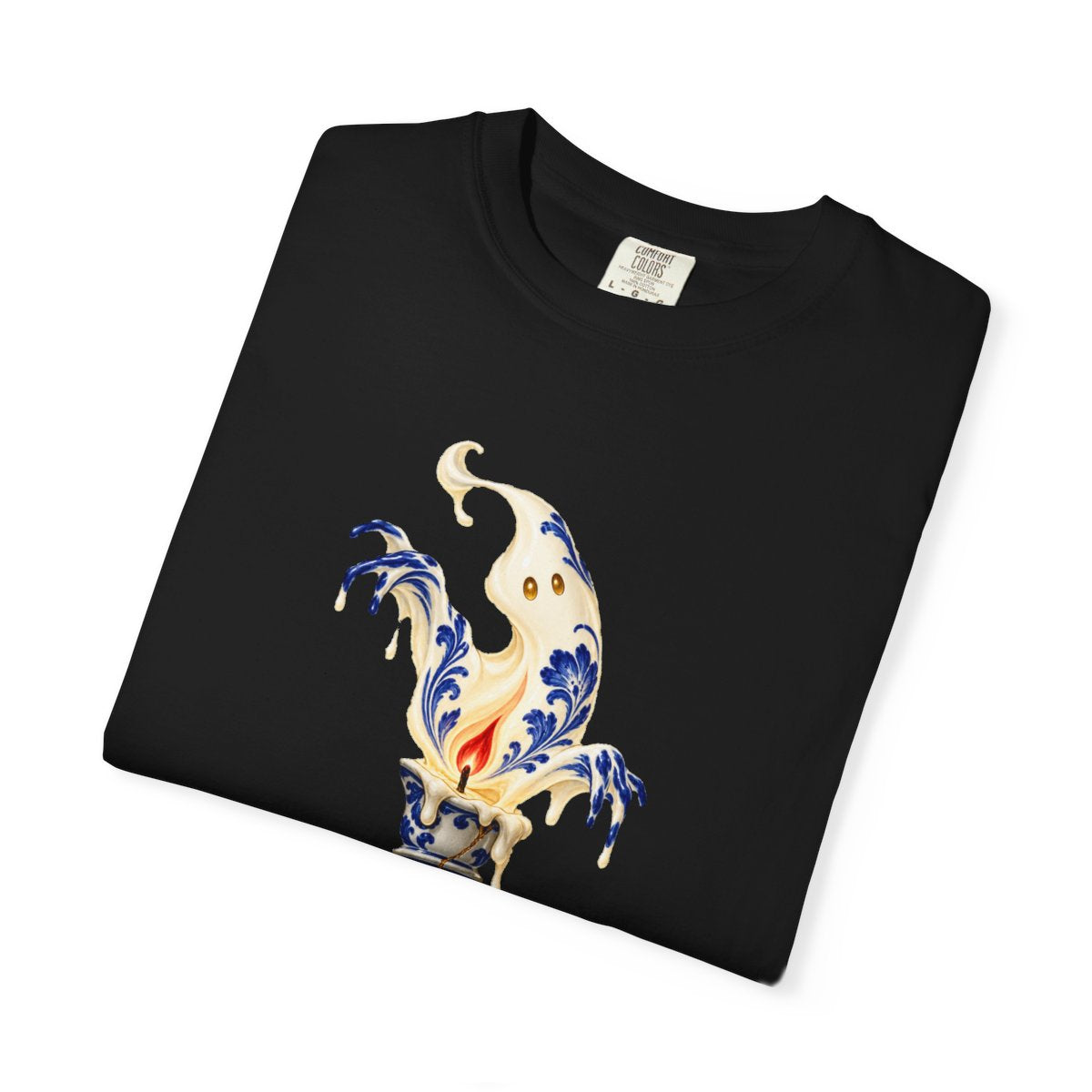 Candle Ghost Tee folded front print detail