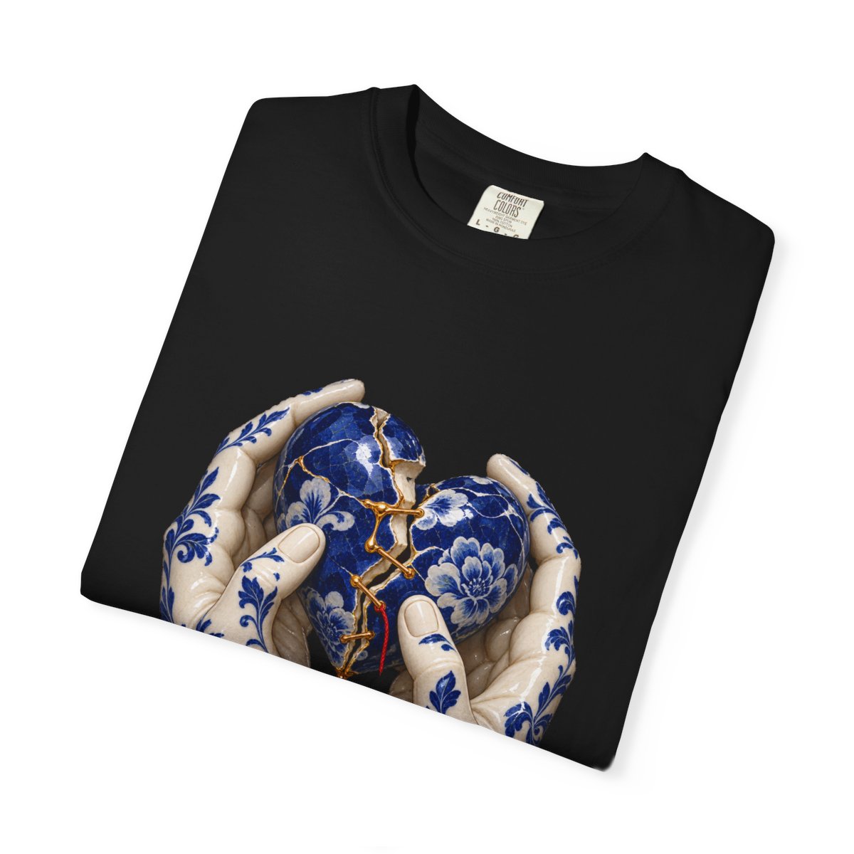 Golden Seam Tee folded front print detail