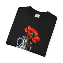 Poppy Vessel Tee folded front print detail