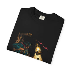 Lantern Trap Tee folded front print detail