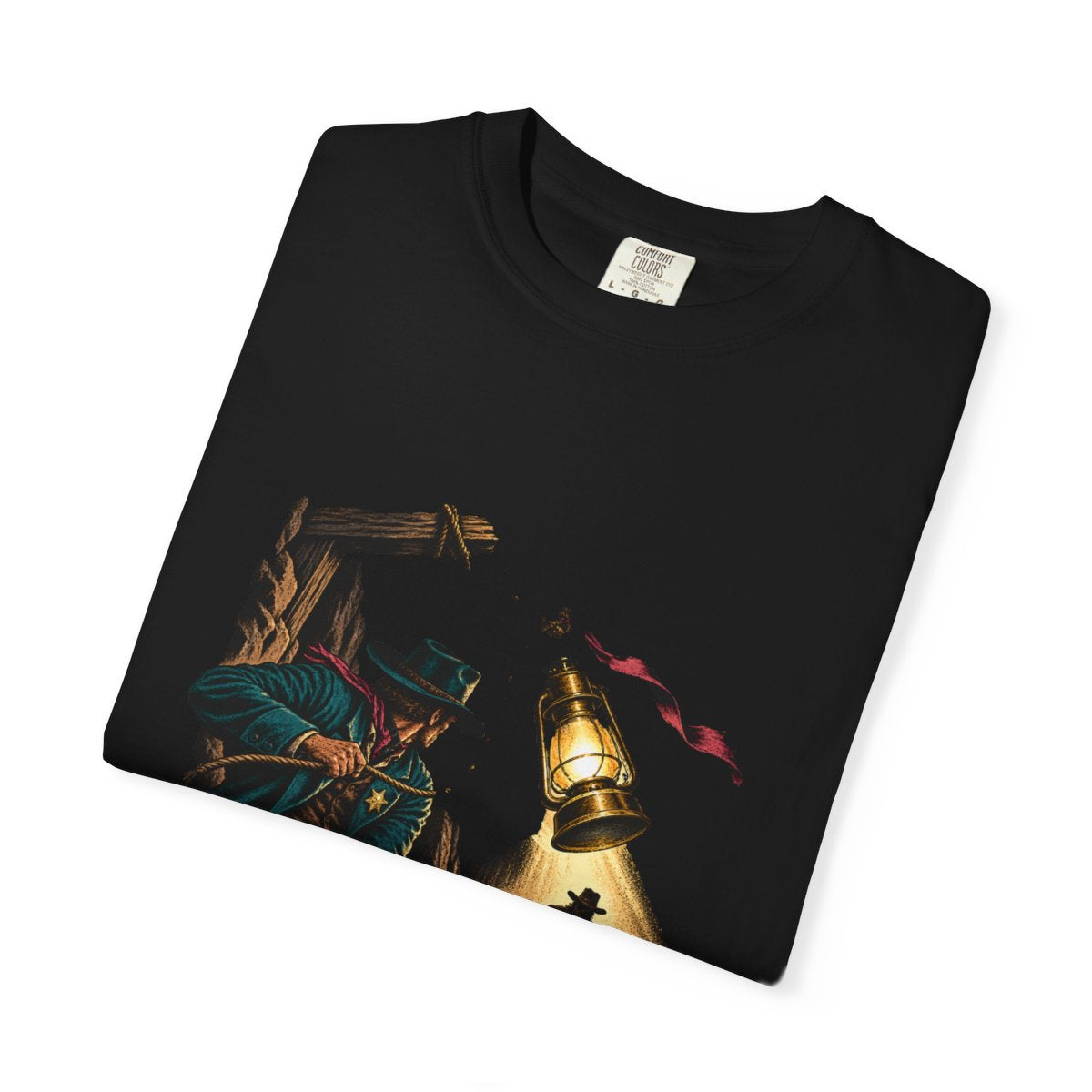 Lantern Trap Tee folded front print detail