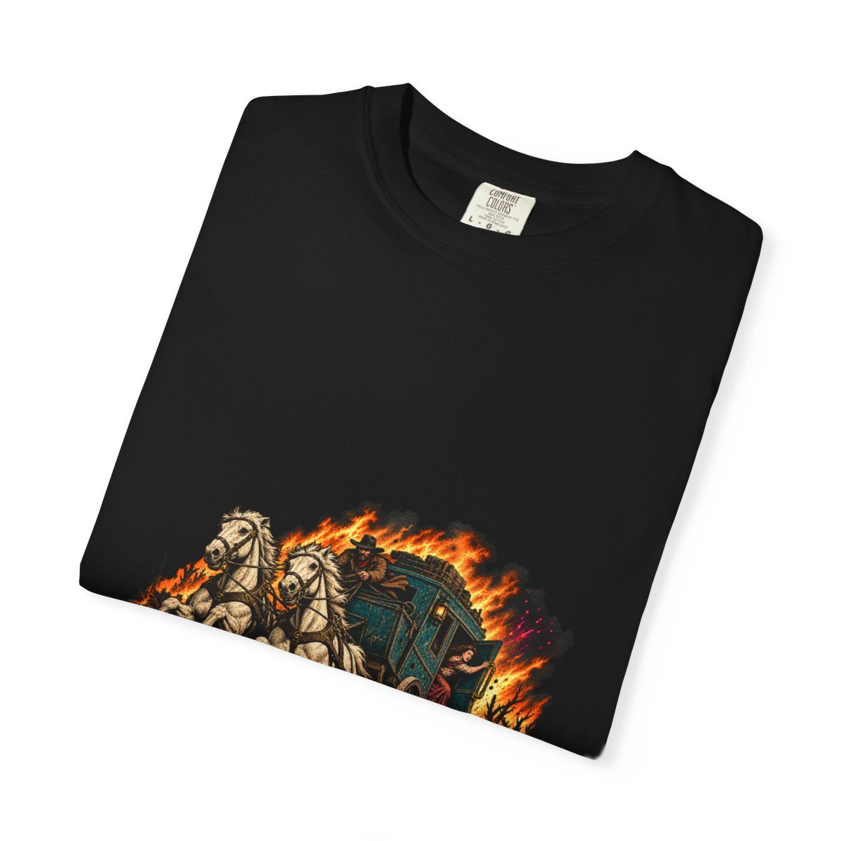 Last Coach Out Tee folded front print detail