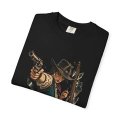 One Shot Left Tee folded front print detail
