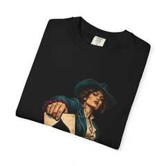 Queen of Spades Tee folded front print detail