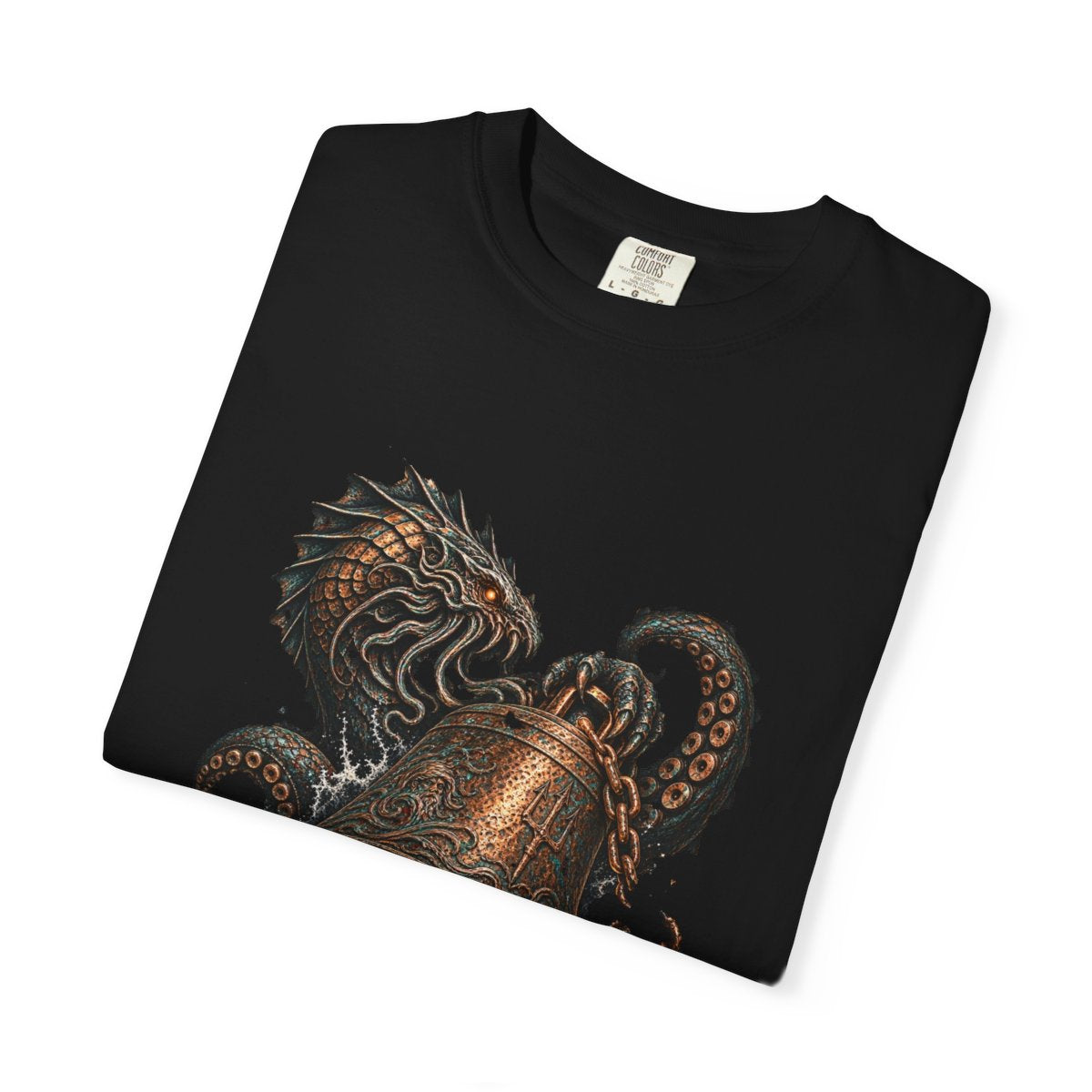 Leviathan Bell Tee folded front print detail
