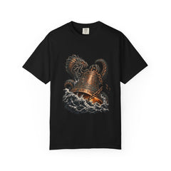 Leviathan Bell Tee large front print on a Black Comfort Colors 1717 tee