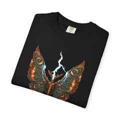 Lightning Moth Tee folded front print detail