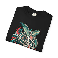 Cut the Net Tee folded front print detail