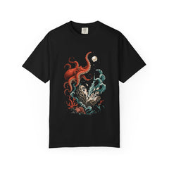 Pearl Escape Tee large front print on a Black Comfort Colors 1717 tee