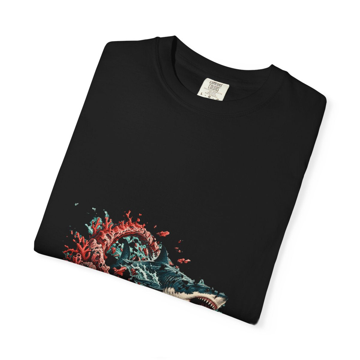 Shark Breakthrough Tee folded front print detail