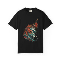 Wreck Crab Tee large front print on a Black Comfort Colors 1717 tee