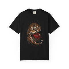 Tiger's Mercy Tee large front print on a Black Comfort Colors 1717 tee