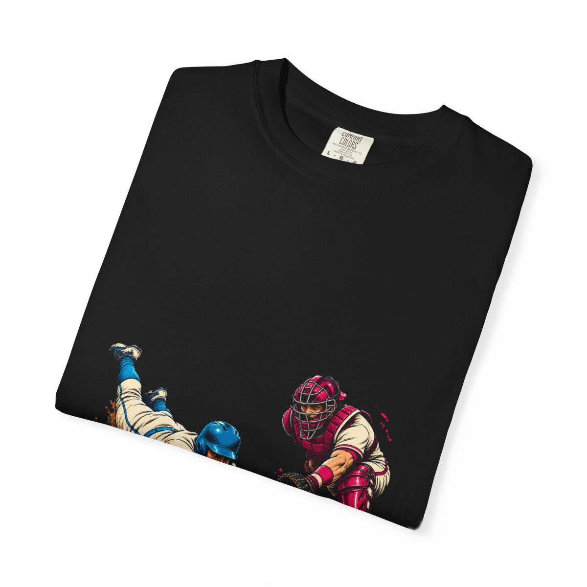 Safe at Home Tee folded front print detail
