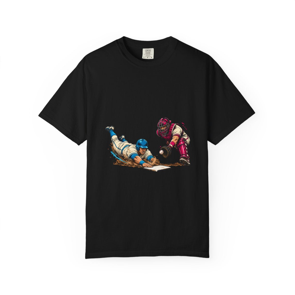 Safe at Home Tee large front print on a Black Comfort Colors 1717 tee