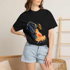 Jar of Dawn Tee worn Printify context view on a Black Comfort Colors 1717 tee