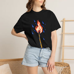 One Lit Match Tee worn Printify context view on a Black Comfort Colors 1717 tee