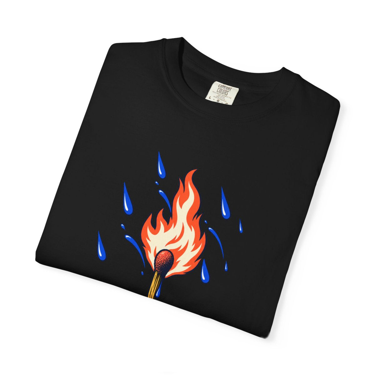 One Lit Match Tee folded front print detail