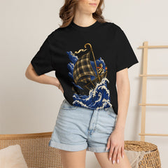 Umbrella Armada Tee worn Printify context view on a Black Comfort Colors 1717 tee