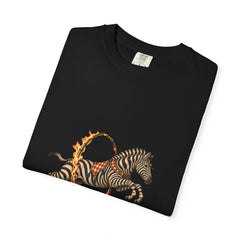 Fire Hoop Tee folded front print detail