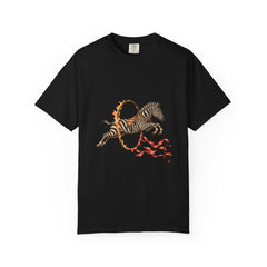 Fire Hoop Tee large front print on a Black Comfort Colors 1717 tee