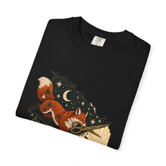 Fox with Shears Tee folded front print detail