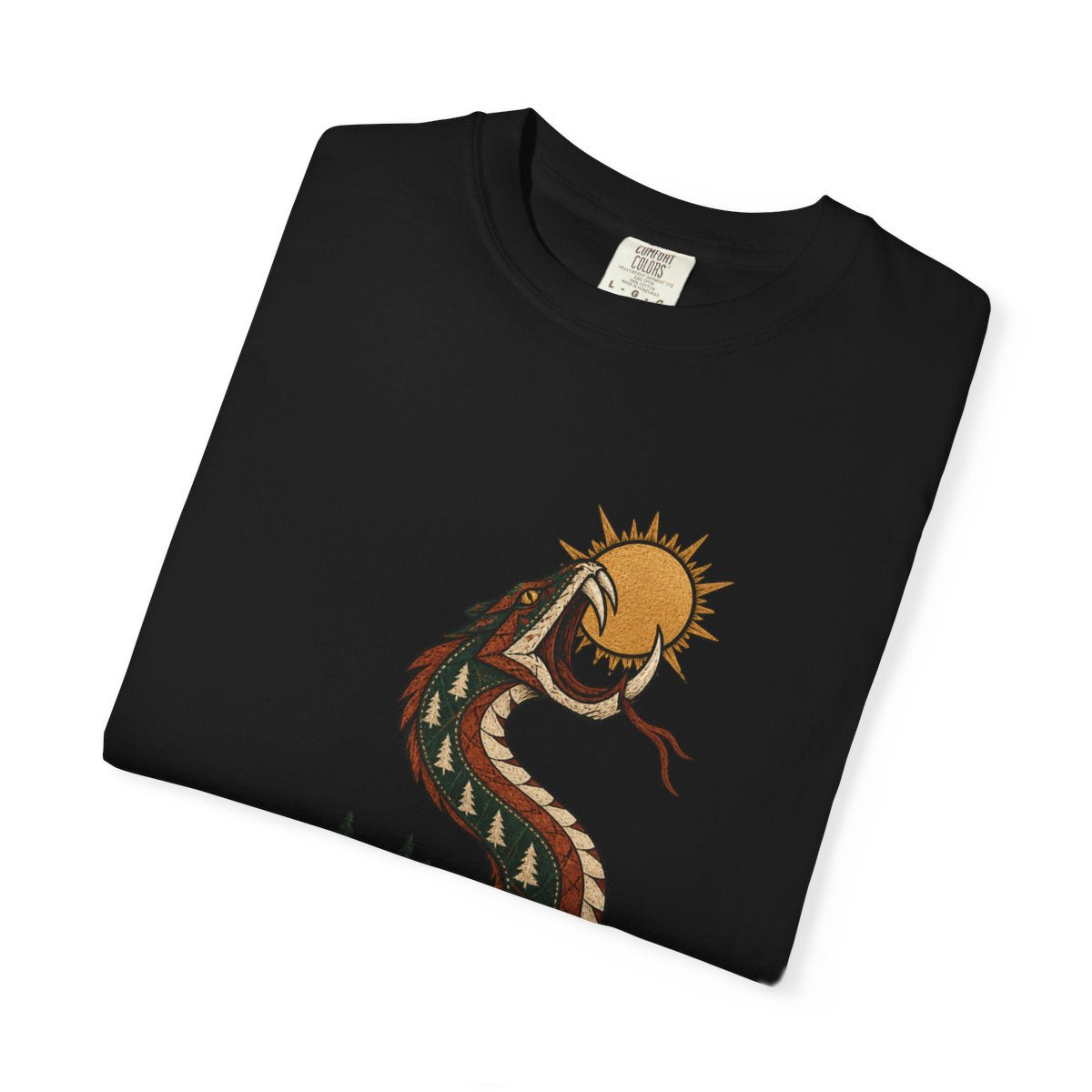 Sun Between Teeth Tee folded front print detail
