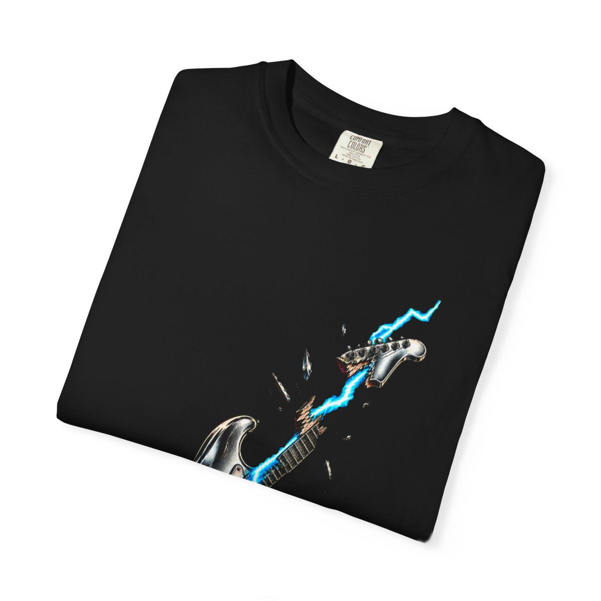 Lightning Guitar Tee folded front print detail