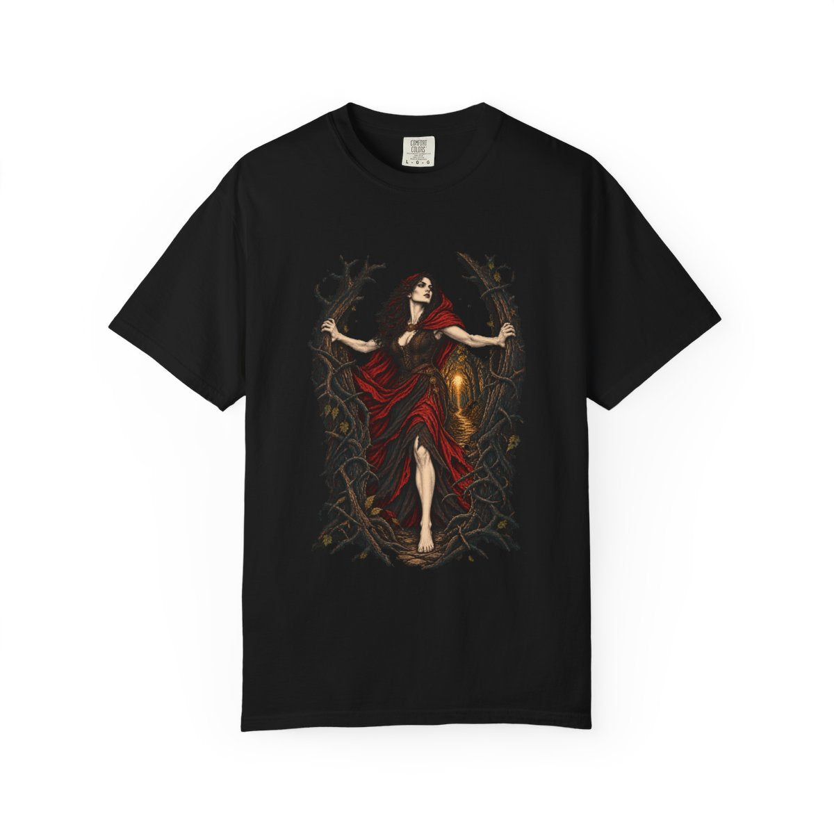 Briar Queen Tee large front print on a Black Comfort Colors 1717 tee