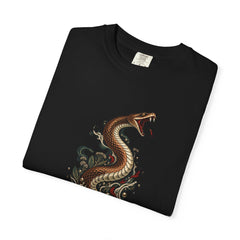 Serpent Brew Tee folded front print detail