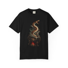Serpent Brew Tee large front print on a Black Comfort Colors 1717 tee