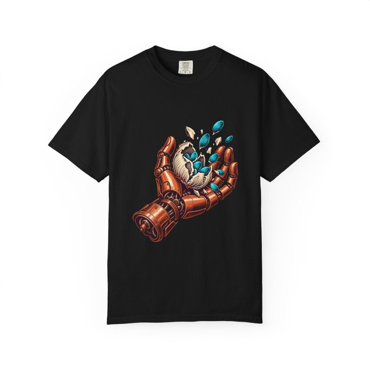 Catch the Spores Tee large front print on a Black Comfort Colors 1717 tee