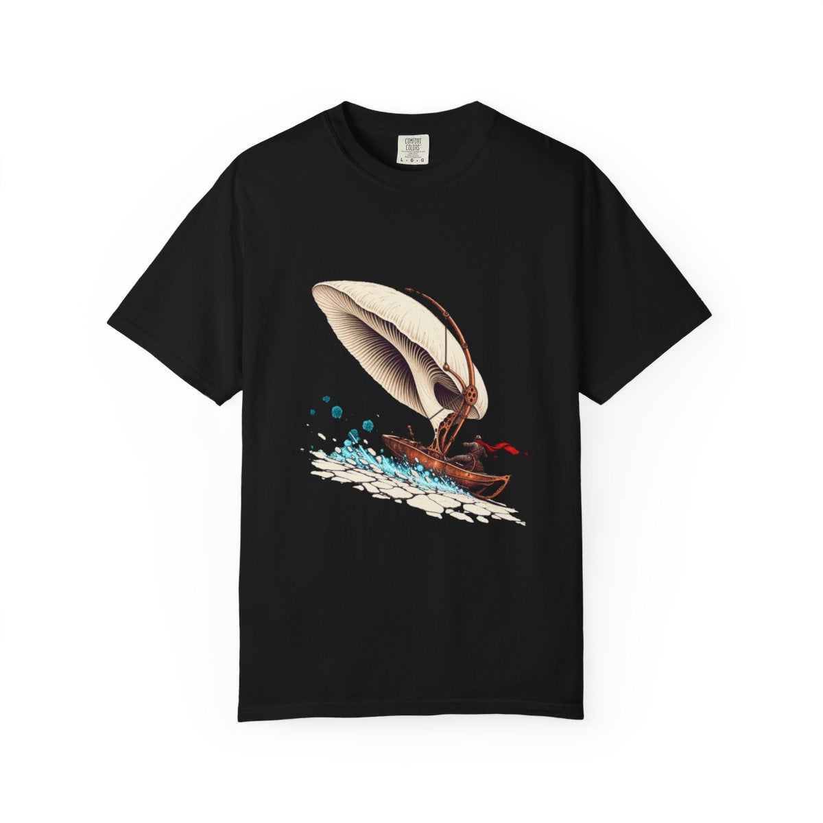 Sail the Wastes Tee large front print on a Black Comfort Colors 1717 tee