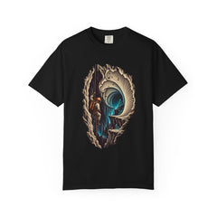 The Gill Chamber Tee large front print on a Black Comfort Colors 1717 tee