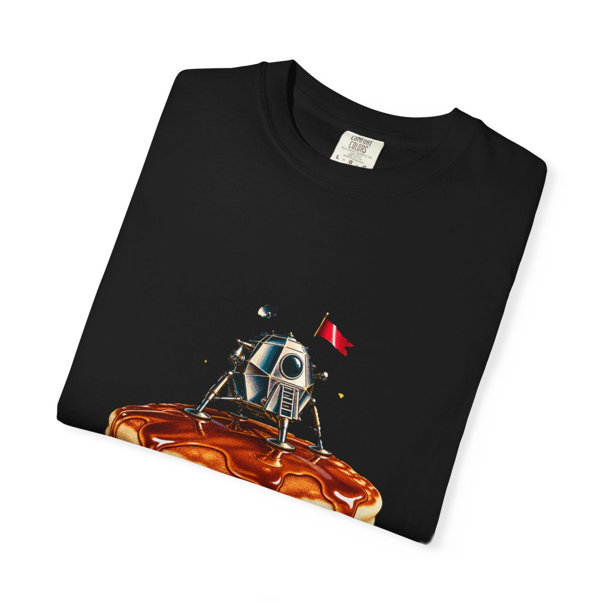 Pancake Landing Tee folded front print detail