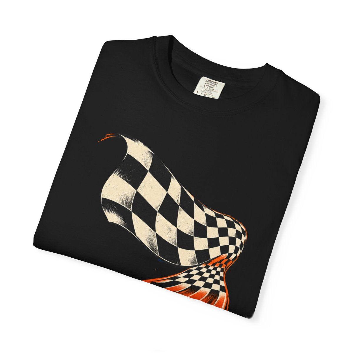 Chase the Checkers Tee folded front print detail
