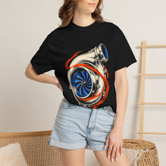 The Turbo Eye Tee worn Printify context view on a Black Comfort Colors 1717 tee